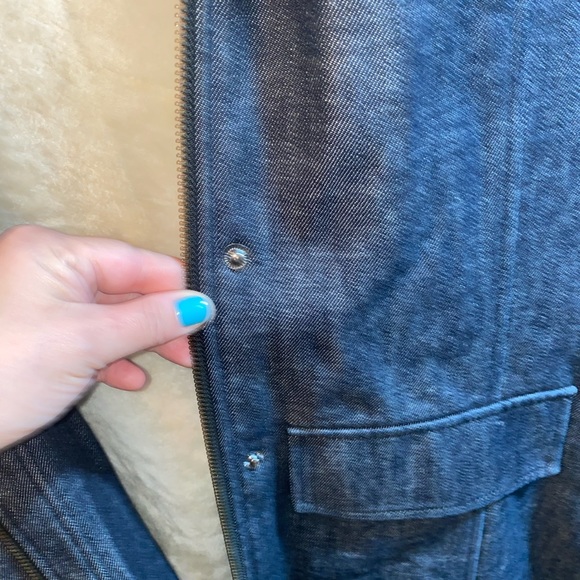 Pologeorgis Parka Blue Coat warm and stylish 
With Hood and fox fur  EUC US4 - Picture 11 of 14